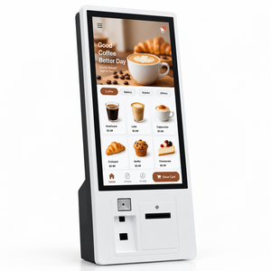 Kiosque de commande automatique commercial avec écran tactile de 23,8 pouces, terminal de paiement avec lecteur de code-barres, lecteur de cartes, imprimante pour restaurant - Product Image 1