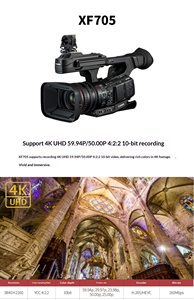 Caméscope numérique HD professionnel <span class=keywords><strong>XF605</strong></span> 4K pour diffusion et cinéma, caméra tout-en-un avec stabilisation optique de l'image - Product Image 5