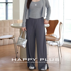 รันฉีกางเกงเอวสูงสำหรับผู้หญิงไซส์ใหญ่ สีดำ ผ้าถัก ยืดได้ กางเกงขายาวสำหรับฤดูร้อน รุ่น N8927 - Product Image 5