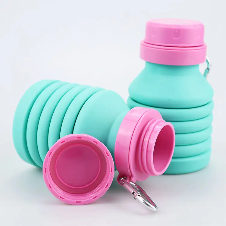 Collapsible Foldable Travel Bottle Outdoor Sport Folding Silicone Drinking Sports Silicone Water Bottle