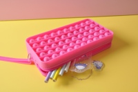 Trousse à crayons anti-Stress en Silicone, étui à bulles, en forme de cœur Pop it, rose, mignon, offre spéciale,