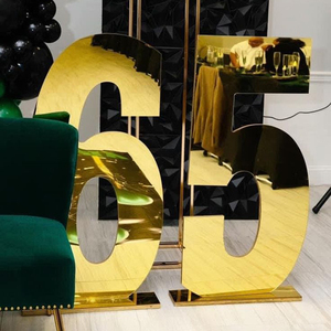 ป้ายกระจกตกแต่งงาน ตัวอักษรโลหะสีทองขนาดใหญ่ 3 ฟุต/4 ฟุต พร้อมขาตั้ง ตัวเลขขนาดใหญ่สำหรับงานปาร์ตี้<span class=keywords><strong>วัน</strong></span><span class=keywords><strong>เกิด</strong></span> - Product Image 6