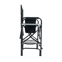 Chaise de camping pliante haute de réalisateur, moderne, robuste, en aluminium, portable, avec table latérale et sac de transport, personnalisable