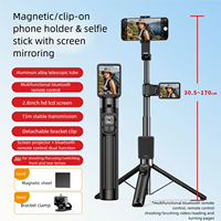 Shoot Stream MagSafe 2,8-Zoll-Vorschaubildschirm Bluetooth-Fernbedienung 15m Dual-Band-Übertragung Selfie-Stick mit Monitor für Selfie-Livestreaming