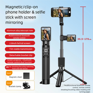 รีโมทบลูทูธ Shoot Stream MagSafe 2.8 นิ้ว พร้อมหน้าจอแสดงผล ระยะส่งสัญญาณ 15 เมตร แบบ Dual-Band ไม้เซลฟี่พร้อมจอภาพสำหรับถ่ายเซลฟี่และไลฟ์สด - Product Image 4