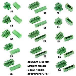 Passo 5.08mm connettore morsettiera a vite PCB inseribile maschio/femmina 2EDGKM VM/RM 2p/3/4/5/6/7/8pin Bornier