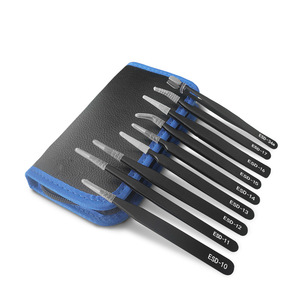 Cross-border low-price zippered leather <b>tool</b> <b>bag</b> 9-piece set, customizable with color selection, includes tweezers storage <b>bag</b> - Product Image 5