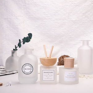 120ml Embossed <b>Glass</b> Diffuser Bottles Essential Oil Containers with Cork Caps Matte Finish Decorative <b>Glass</b> <b>Jars</b> - Product Image 1