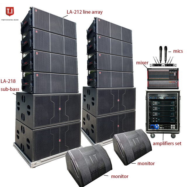 T.I Pro Audio 2000W Dual 12 Inch Active Speaker Line Array PA System for Events