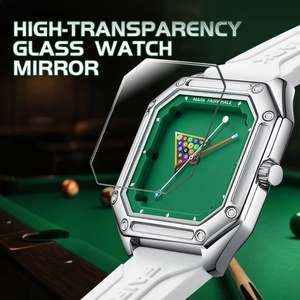 Montre à quartz pour homme Mark Fairwhale 5047, boîtier carré, cadran lumineux style billard, bracelet en caoutchouc - Product Image 5