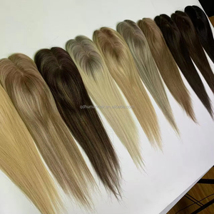 ท็อปเปอร์ผมแท้แบบยุโรป Remy  ฐาน PU  ความหนาแน่น 130% <span class=keywords><strong>สี</strong></span>ธรรมชาติ  ตาข่ายระบายอากาศ สำหรับผู้หญิง - Product Image 3