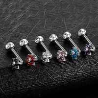 Lingchee 14G Titane Vertical Capuche Piercings Fleur Sexy Vagin Génital Piercing VCH Piercings Bijoux