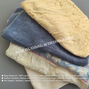 Paños de Toalla Reciclados de Alta Absorción de Agua, Paños de Algodón Reciclados de Colores para Limpieza Industrial, kg - Product Image 4