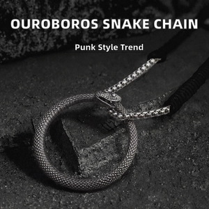 Liontin Ular Ouroboros Kalung Trendi Pria Rantai Tautan Baja Tahan Karat 316L Perhiasan Punk <span class=keywords><strong>Rock</strong></span> Hadiah Terbaik DMP 179 - Product Image 2