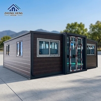 Casa Contenedor Expandible de Lujo con Aislamiento Solar, Moderna, Prefabricada, Modular, Plegable, Portátil, de 20 pies/40 pies, Tipo Villa