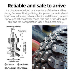 Tachuelas para Neumáticos de Invierno JC-1910 de Acero al Carbono, Espiral de Carburo para Tractor, Montacargas, Camión Volquete, Accesorios OEM Personalizables - Product Image 3