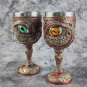 Medieval Vintage Wine <strong>Glasses</strong> DRA56 Halloween Goblet Eyes Decoration Crafts Novelty Resin Red Wine Goblet - Product Image 1