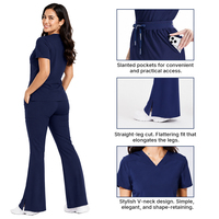Ensemble de blouses médicales élégantes ANNO Fashion à col en V pour femmes, idéal pour les spas de luxe, salons de beauté et cliniques - Vente en gros