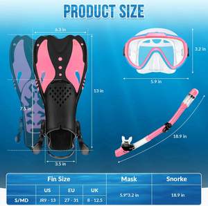 <span class=keywords><strong>Precio</strong></span> de fábrica de alta calidad Junior Kids Diving Set Snorkel Set con bolsa de malla - Product Image 4
