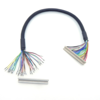 كابل توصيل LVDS من المصنع مباشرة DF14 1.25 مم 30 سن إلى طرف DF14 بطول 300 مم لشاشات LCD الصناعية