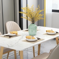 Table à manger en marbre de luxe moderne de haute qualité pour petits appartements et hôtels, ensemble de salle à manger 4 personnes avec chaises en fer