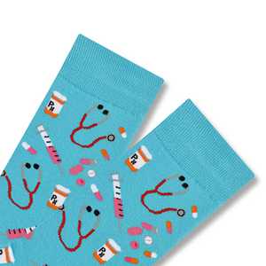 Chaussettes habillées amusantes pour hommes Anime Crew Chaussettes en coton tricoté avec motifs d'infirmière et de <span class=keywords><strong>docteur</strong></span> - Product Image 3