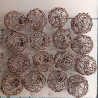 Balle en vigne naturelle de 6 pouces, balle en rotin de 4 pouces, rotin pour fabriquer des balles de repos pour oiseaux, décoration pour la maison et le jardin