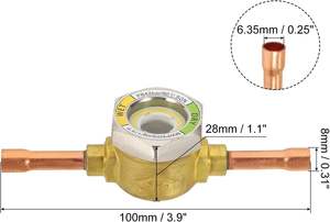 مؤشر رطوبة سائل نحاسي عالمي <span class=keywords><strong>DR</strong></span> 1/4 بوصة للرؤية المرئية للمبخرات، ضمان سنة واحدة لأنظمة التبريد والتكييف واللحام بالعرق - Product Image 2