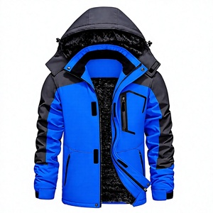 Men's Formal <b>Waterproof</b> Zipper Front Ski <b>Jacket</b> Hooded <b>Winter</b> Outdoor Fleece Lined Breathable Puffer Snow Sports Outerwear - Product Image 1
