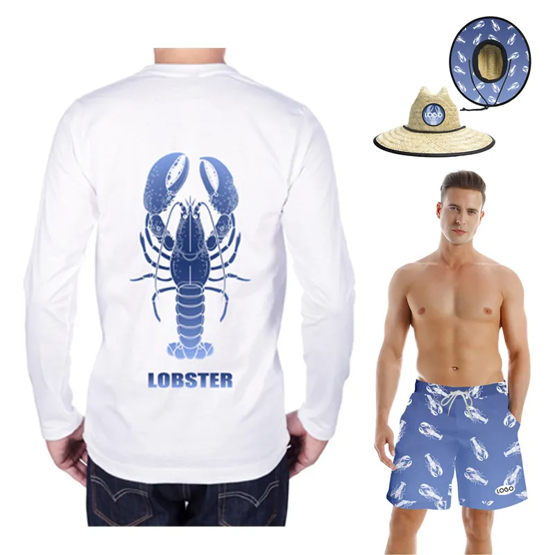 JAKIJAYI Summer Beach Lobster Custom UV Protection Fishing Shirts Plus Size Sun Protection Tshirts With Logo Outdoor Sport Wear