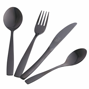 Ensemble de couverts MANHATTAN 4 pièces noir brillant - Product Image 2