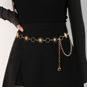 Cintura a Catena Circolare in Metallo per Donna, Stile Punk Hip-Hop Retrò Esagerato, Moda Europea e Americana Happy Sun - Product Image 1