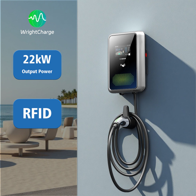 Smart Home EV Charging Station Level 2 AC Wallbox 7KW 22KW Type 2 Three Phase WiFi APP Control CE Certified RFID WrightCharge