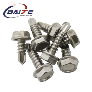 Thép không gỉ Hex tự khoan vít rãnh Hex máy giặt đầu inch Hệ thống đo lường cho tấm kim loại làm việc - Product Image 2