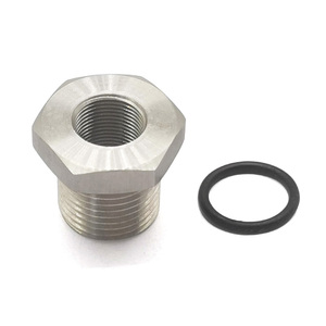 อะแดปเตอร์เกลียวสแตนเลส 304 ผลิตด้วยเครื่อง CNC, ข้อต่อหกเหลี่ยมขนาด 1/2-28 ถึง 3/4-16 สำหรับการปรับเปลี่ยนระบบเชื้อเพลิงยานยนต์ - Product Image 2
