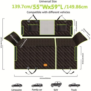 Funda Protectora para Asiento de <span class=keywords><strong>Coche</strong></span> para Perros 6 en 1, 100% Impermeable y Antideslizante, Diseño Mejorado con Malla para Ventana Trasera - Product Image 2