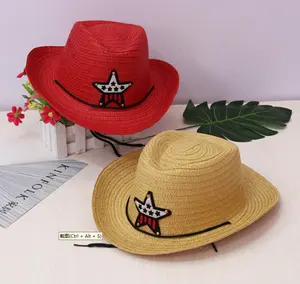 Sombrero de vaquero para niños, sombrero de vaquero occidental a granel para fiesta con pañuelo de Paisley de vaquero, suministros para fiesta de cumpleaños