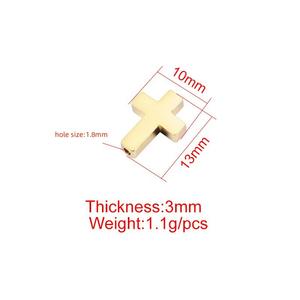 Perles Breloques <span class=keywords><strong>Croix</strong></span> en Acier Inoxydable PVD Or 18K, 10*13mm, Étanche, pour Fabrication de Bracelets et Colliers (Vente en Gros) - Product Image 2