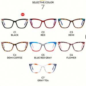 Lunettes optiques tendance pour femmes 2023, montures de lunettes de soleil anti-lumière bleue TR90, style œil de chat pour femmes - Product Image 5