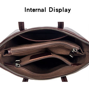 Sac à main pour femme China Gros Fabricant Personnalisé Pratique Quotidien Sac Épaule Cuir Véritable Porte-Documents - Product Image 3