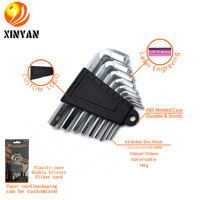 XINYAN 9PCS Set Kunci L-Hex Metrik Lengan Pendek Baja Karbon Lapisan Seng dengan Tempat Penyimpanan ABS 1.5-10MM Garansi 3 Tahun Kelas DIY Laser