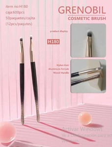Ensemble de pinceaux cosmétiques Grenobil H180, poils en nylon, manche en bois, outils de maquillage - Product Image 3