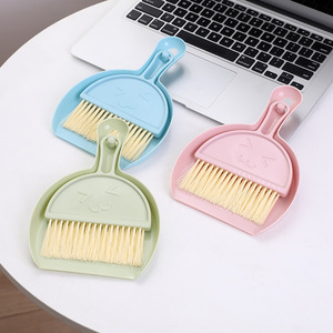 Mini Broom Set With Dustpan Plastic Small Desktop Cleaning <b>Brush</b> For Home Office Kids Use Sky Blue Light Green Pale Pink - Product Image 2