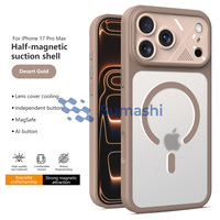 Coque magnétique mate pour iPhone 17 Pro Max, protection translucide givrée de l'objectif de l'appareil photo, anti-traces de doigts, anti-dérapante, fine