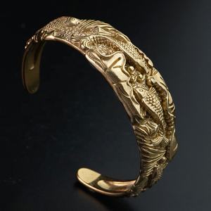 Usine de bijoux, design simple personnalisé, bracelet jonc gravé plaqué or 18 carats, bagues, ensembles de bijoux pour hommes - Product Image 2