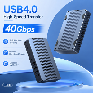 Boîtier SSD M.2 double protocole USB4 NVMe SATA 40 Gbps avec ventilateur de refroidissement intégré <span class=keywords><strong>Thunderbolt</strong></span> 3 en aluminium pour <span class=keywords><strong>disque</strong></span> <span class=keywords><strong>dur</strong></span> <span class=keywords><strong>externe</strong></span> - Product Image 4
