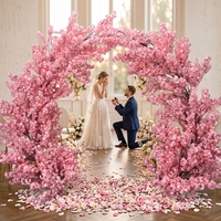 Arbres artificiels en fleurs de cerisier japonais en soie, blancs et roses, pour mariage, remise de diplôme, événement, décoration de mariage