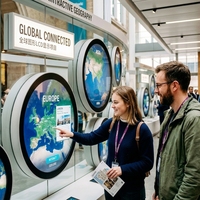 Écran d'affichage numérique LCD circulaire, écran interactif intelligent pour les produits d'IA