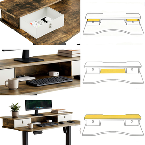 Tek Motorlu Elektrikli Modern Yükseklik Ayarlı Masa 2 Kademeli Ayaklar İki Çekmeceli Ergonomik Tasarım Ev Ofis Ayakta Çalışma Masası Oyun Masası - Product Image 4