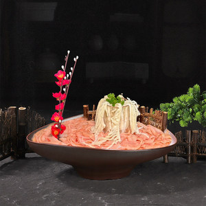 Vajilla Especial para Hot Pot Mountain Breeze: Hot Pot de Res con Sopa de Champiñones Silvestres, Cecina de Res, Plato de Hielo, Plato de Res Snowflake - Product Image 3